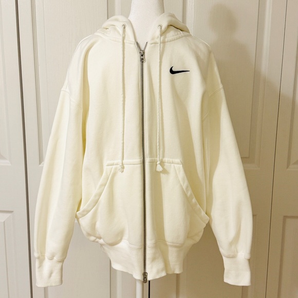 NIKE Men’s Zip Hoodie White Jacket Sz Small - Picture 2 of 12